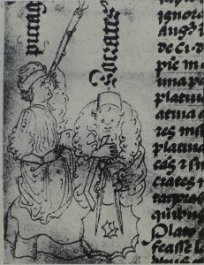 13. Pythagoras and Socrates, Balliol College Ms. 238, Bl. 27r.