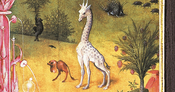 A giraffe from Hieronymous Bosch's Garden of Earthly Delights