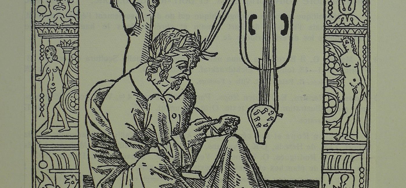 Detail of Plutarch hanging out with his lute-thing, Lorenzo Rossi 1501.