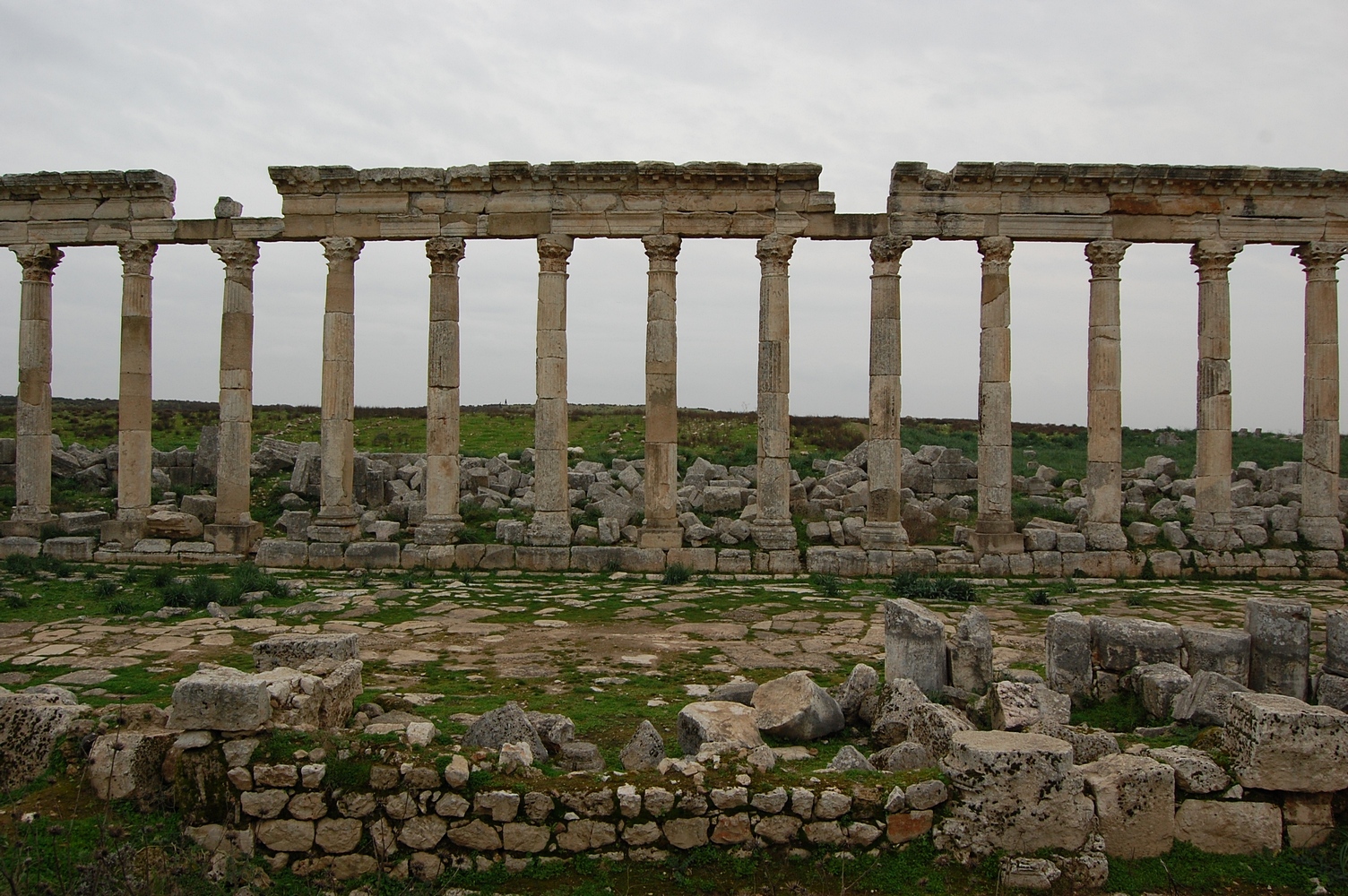 Part of the collonade along the ancient Cardo Maximus way in Apamea, where Numenius may have strolled as he contemplated the highest realities. Photo Mina Bulić.