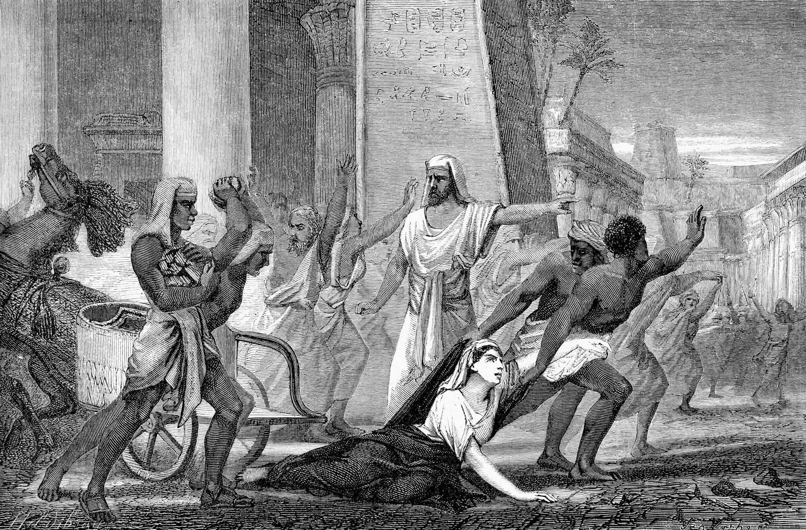 A 19th-century depiction of Hypatia of Alexandria being dragged to her death by the Christian mob. The 'Fall of Rome' and the end of classical antiquity have been used again and again to refocus Europeans' ideas of themselves and their own cultural narratives: here we see Hypatia as a (white) martyr of Classical rationalism falling foul of the irrational forces of (black) medieval barbarism.