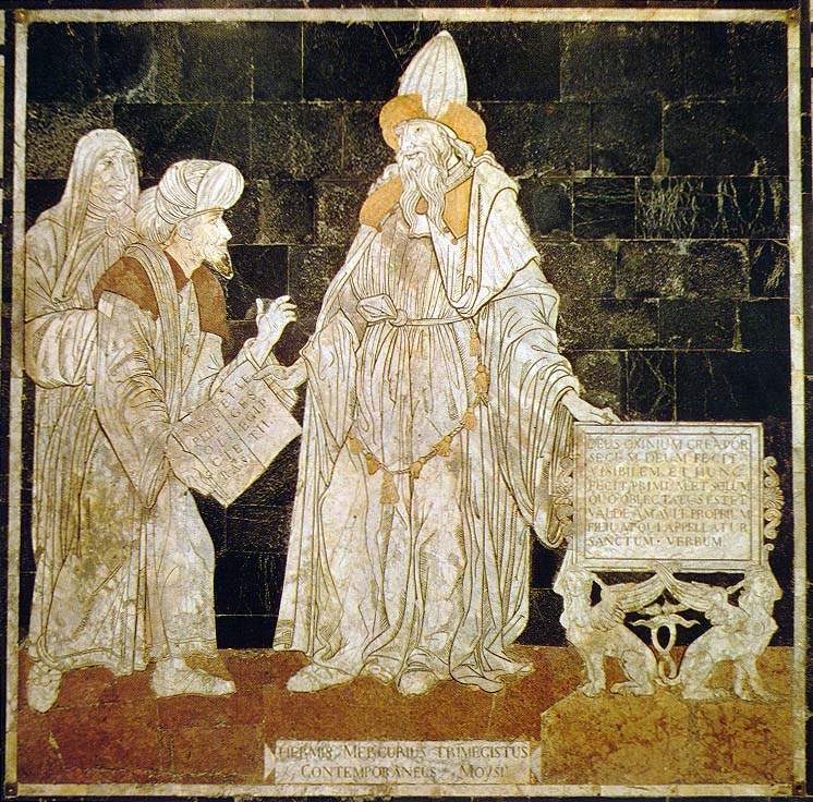 Sometimes you have no choice. The famous 'Hermes, Contemporary of Moses' pavement from Sienna Cathedral, 1488.